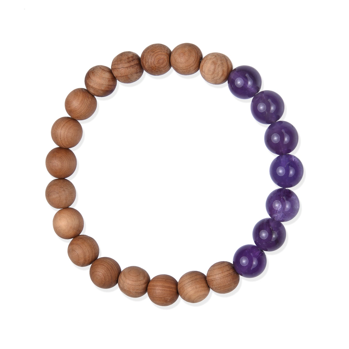 Terra Gem™ Amethyst & Sandelholz Armband – 8 mm