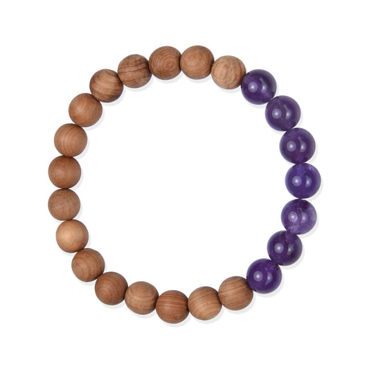 Terra Gem™ Amethyst & Sandelholz Armband – 8 mm