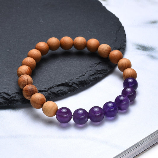 Terra Gem™ Amethyst & Sandelholz Armband – 8 mm
