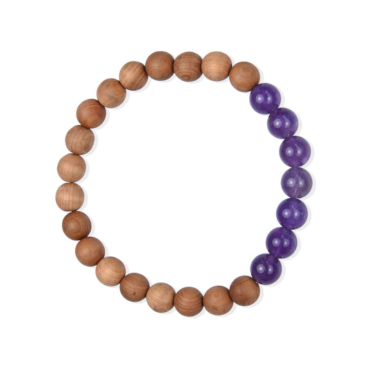Terra Gem™ Amethyst & Sandelholz Armband – 8 mm