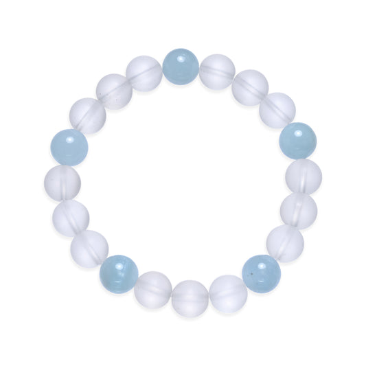 Terra Gem™ Bergkristall & Aquamarin Armband – 10 mm