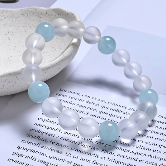 Terra Gem™ Bergkristall & Aquamarin Armband – 10 mm