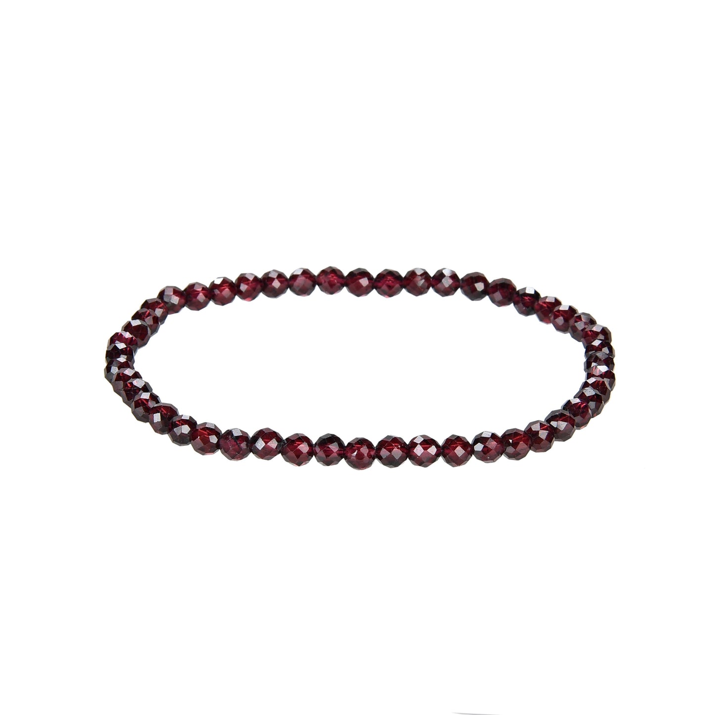 Terra Gem™ Granat Armband – facettierte 4 mm Kugeln