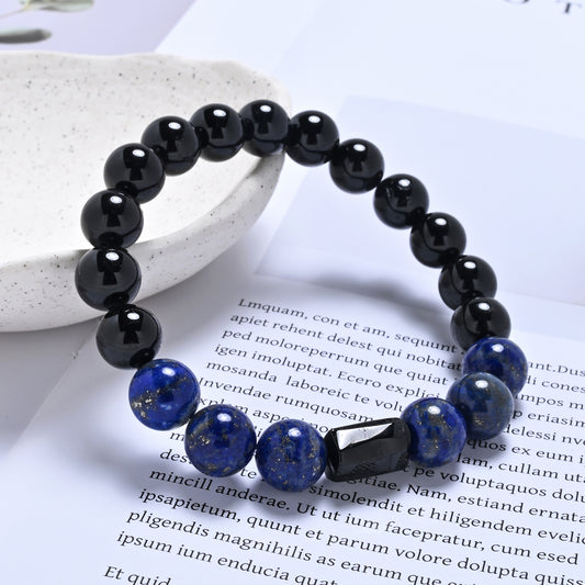 Terra Gem™ Schörl & Lapis Lazuli Armband – 10 mm