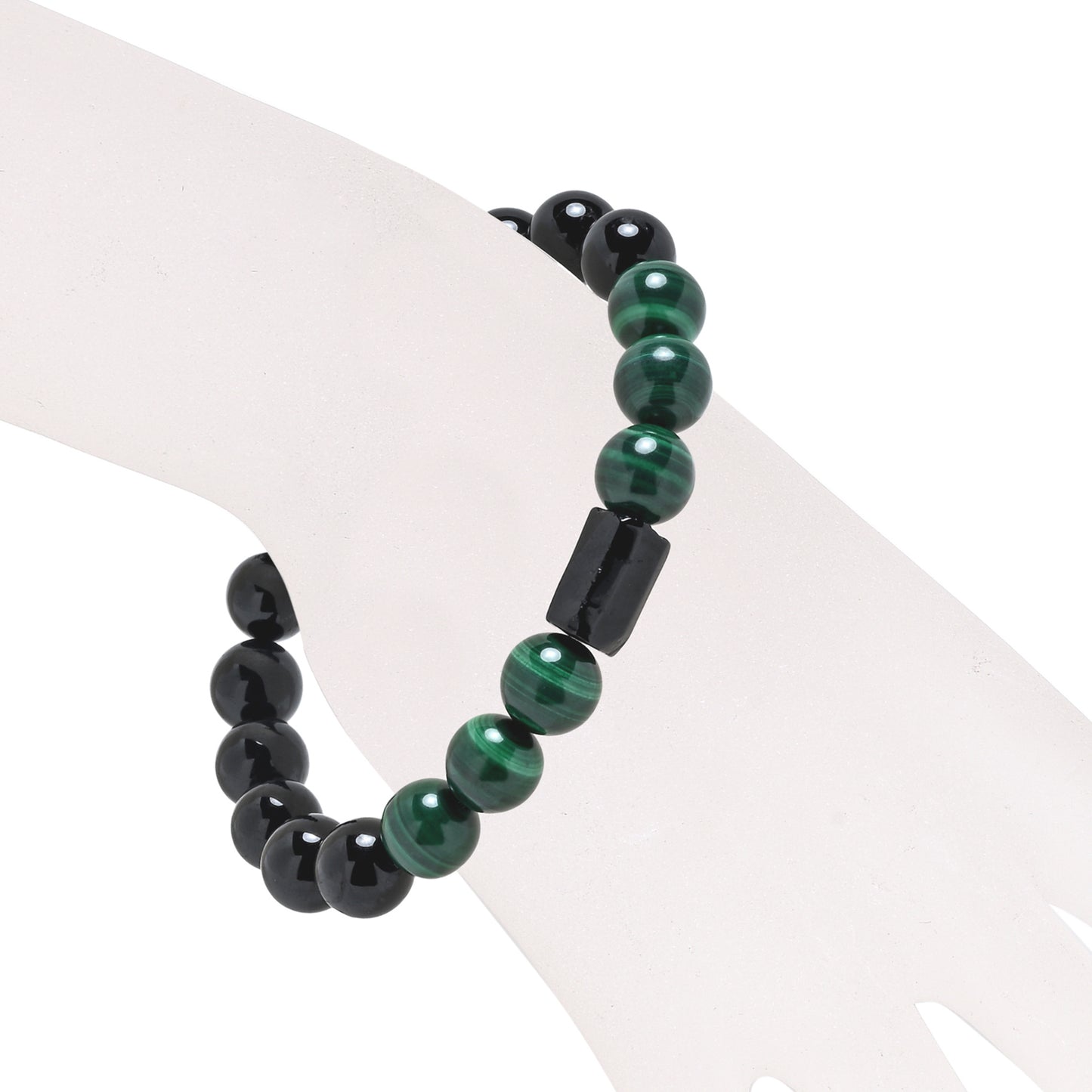 Terra Gem™ Schörl & Malachit Armband – 10 mm