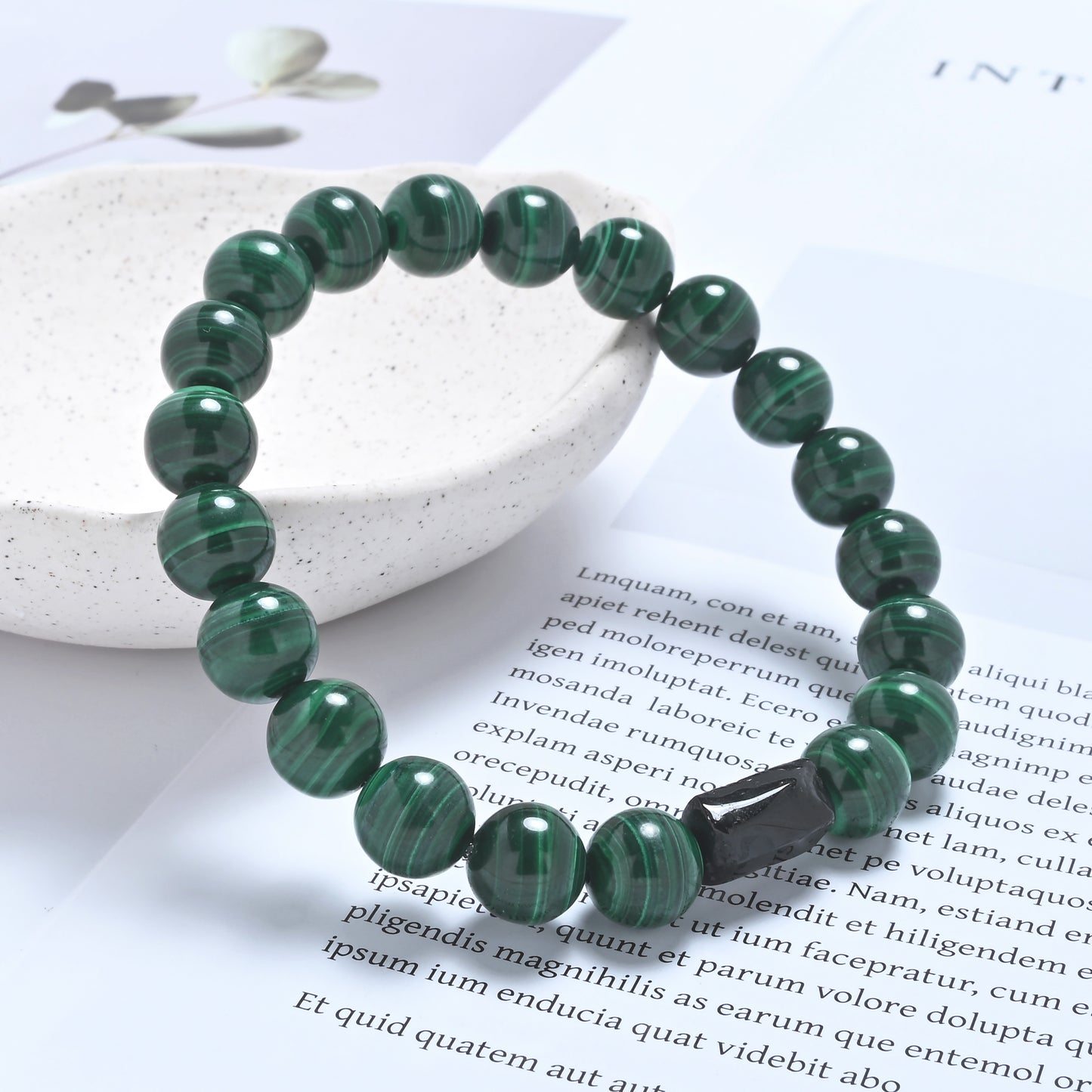 Terra Gem™ Malachit & Schörl Armband – 10 mm