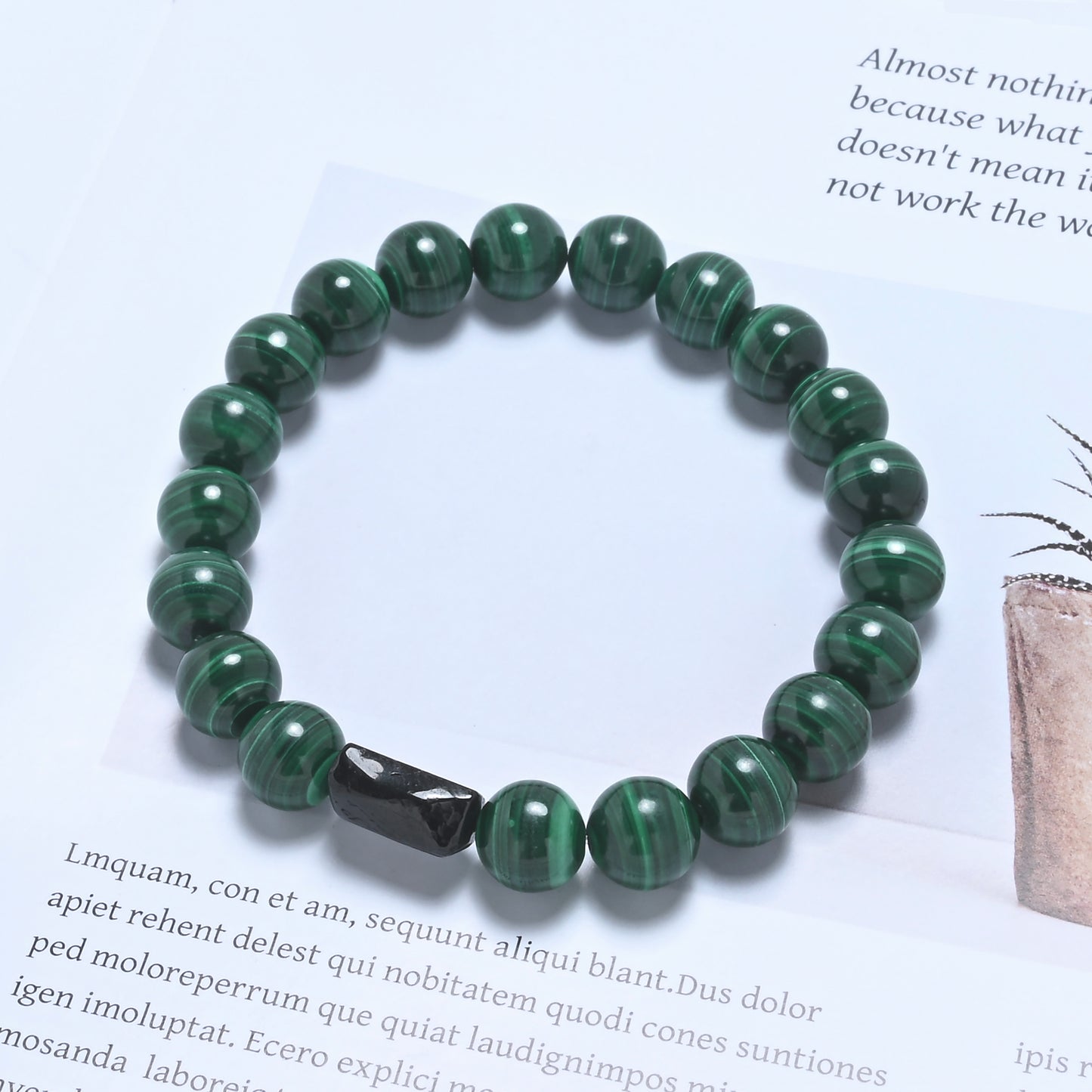Terra Gem™ Malachit & Schörl Armband – 10 mm