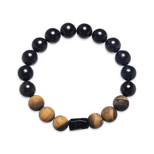Terra Gem™ Schungit, Tigerauge & Schörl Armband – 10 mm