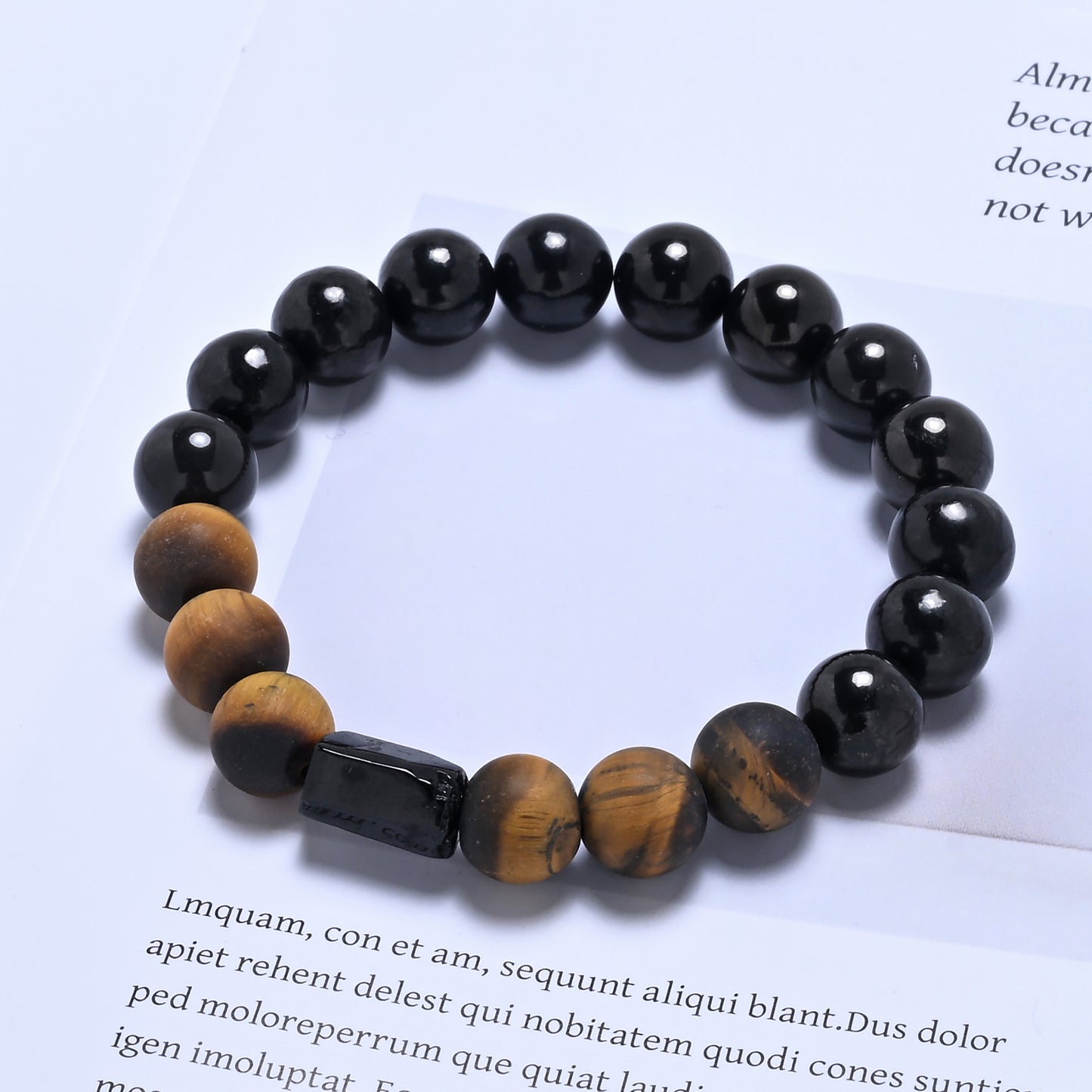 Terra Gem™ Schungit, Tigerauge & Schörl Armband – 10 mm