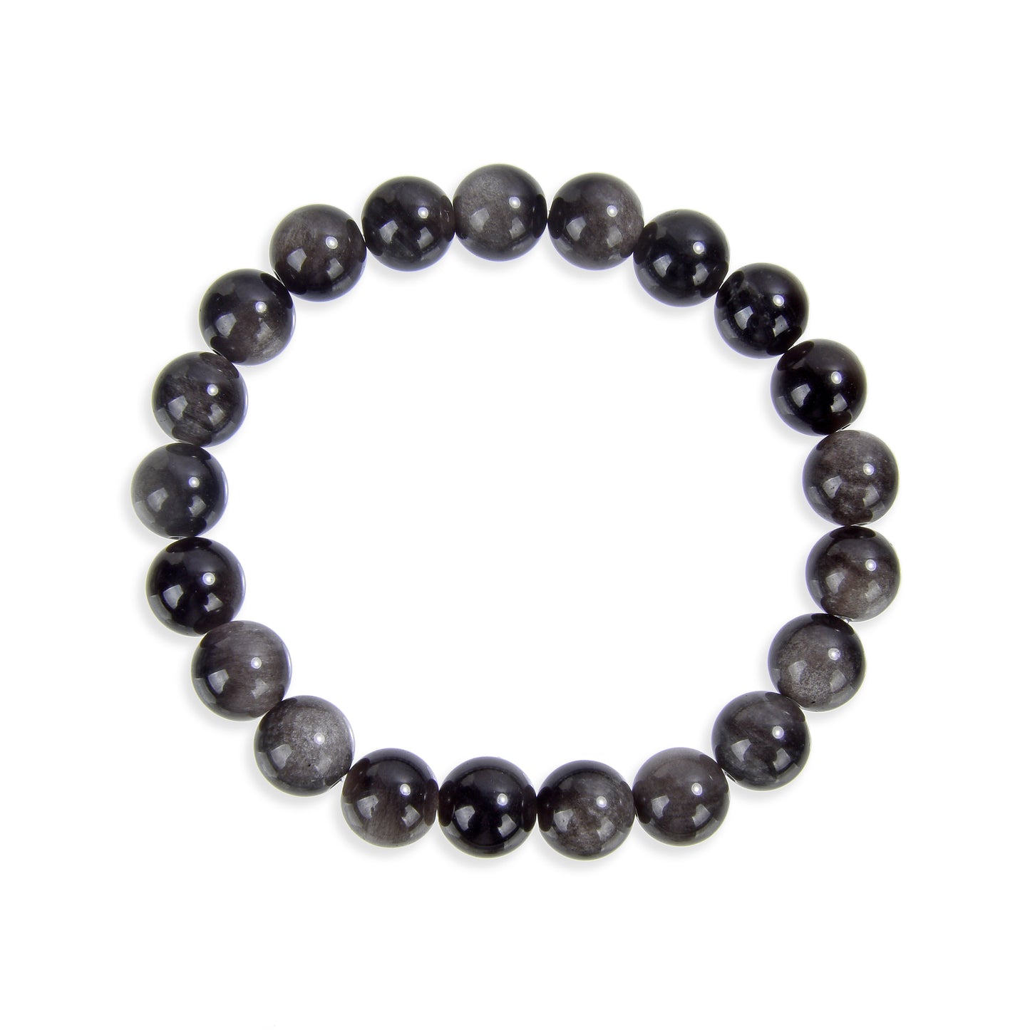 Terra Gem™ Silberglanz-Obsidian Armband – 8 mm