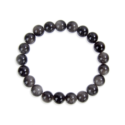 Terra Gem™ Silberglanz-Obsidian Armband – 8 mm