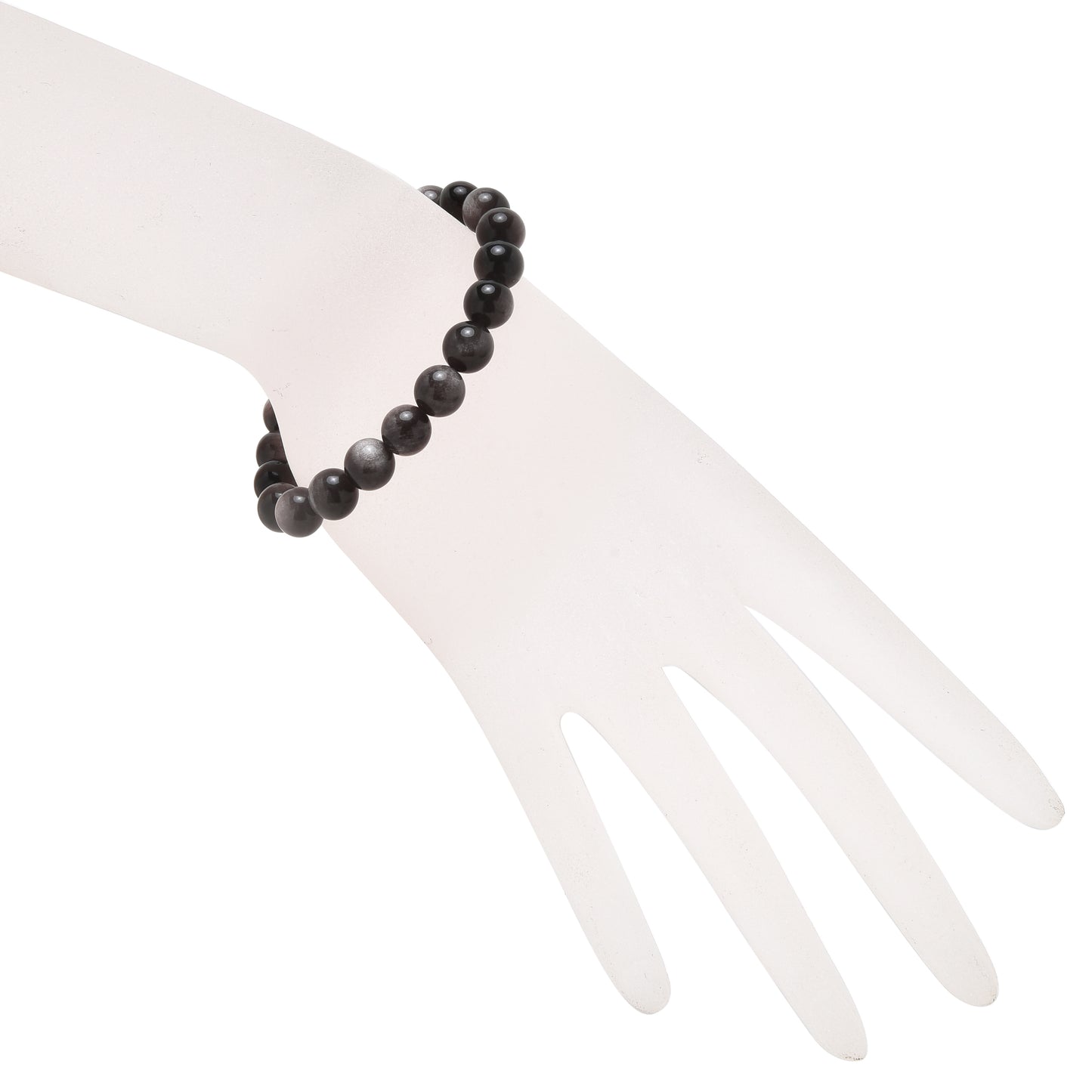 Terra Gem™ Silberglanz-Obsidian Armband – 8 mm