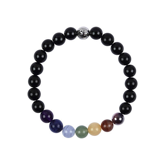 Terra Gem™ Mala Armband – Schörl & Chakraperlen