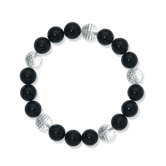 Terra Gem™ Onyx & Bergkristall Armband – 10 mm