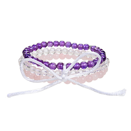 Terra Gem™ Armband-Set Wellness – Amethyst · Bergkristall · Rosenquarz