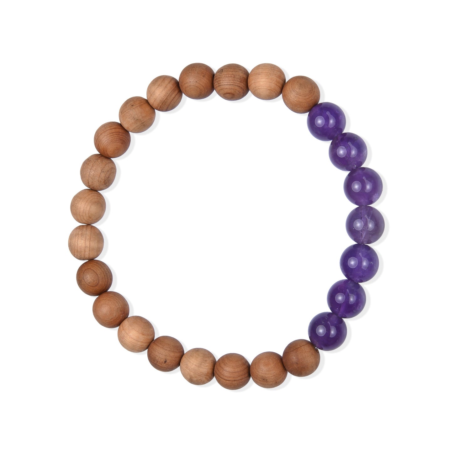 Terra Gem™ Amethyst & Sandelholz Armband – 8 mm