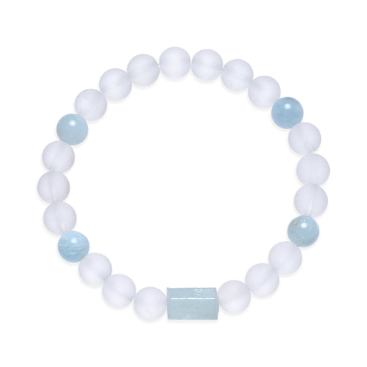 Terra Gem™ Bergkristall & Aquamarin Armband – 8 mm