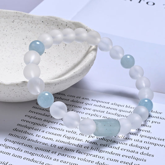 Terra Gem™ Bergkristall & Aquamarin Armband – 8 mm