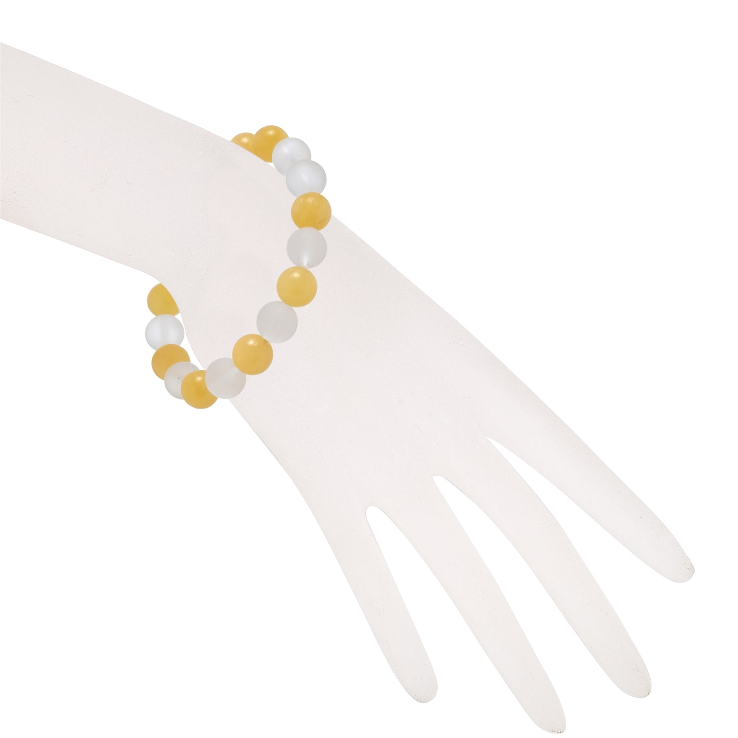 Terra Gem™ Orange Calcit & Bergkristall Armband – 10 mm