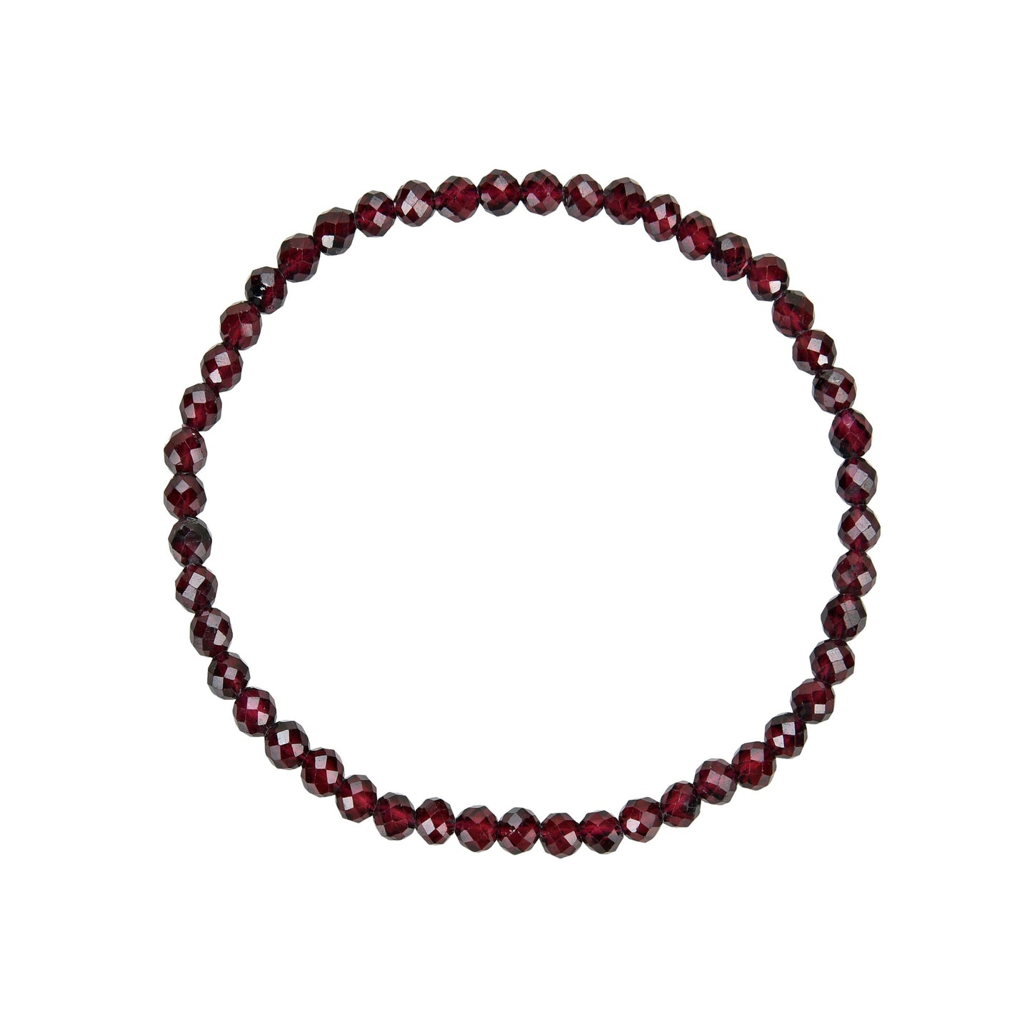 Terra Gem™ Granat Armband – facettierte 4 mm Kugeln