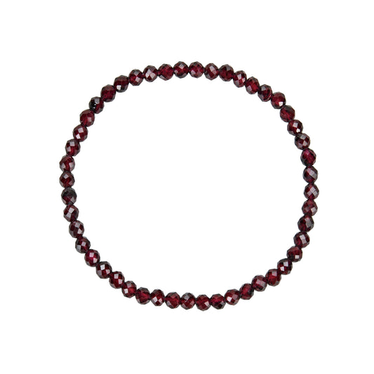 Terra Gem™ Granat Armband – facettierte 4 mm Kugeln