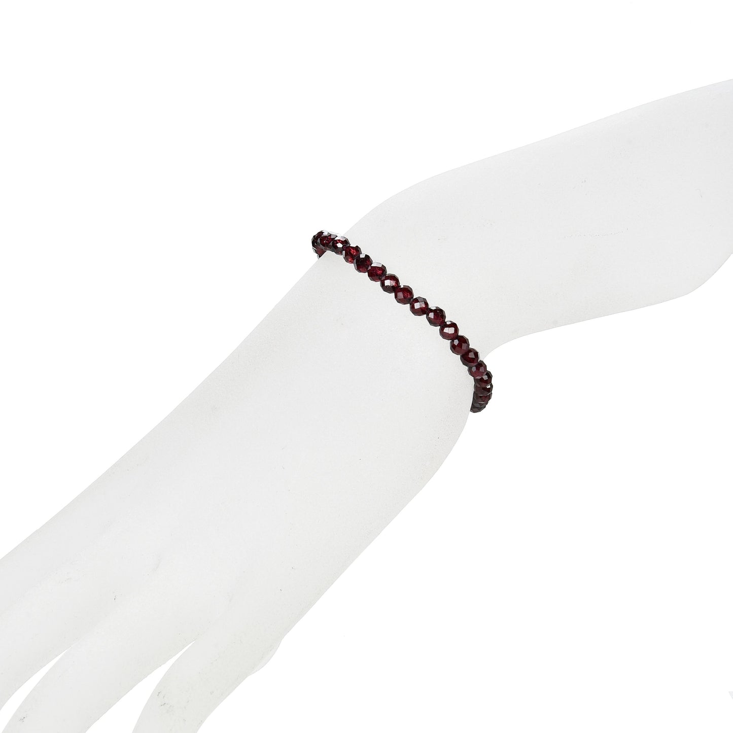 Terra Gem™ Granat Armband – facettierte 4 mm Kugeln