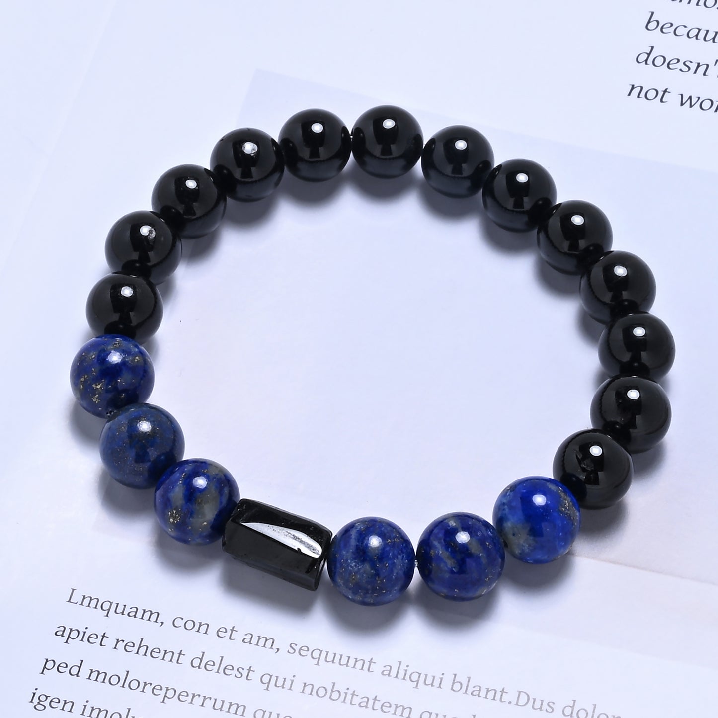 Terra Gem™ Schörl & Lapis Lazuli Armband – 10 mm
