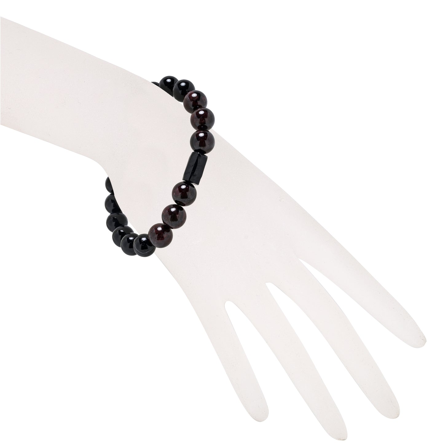 Terra Gem™ Schörl & Granat Armband – 10 mm