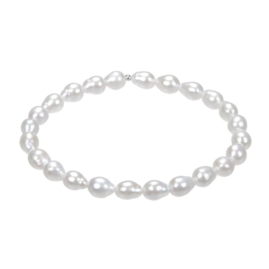 Terra Gem™ Weißes Perlenarmband – Tropfen 6–7 mm