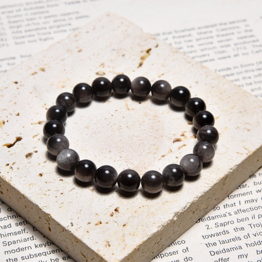 Terra Gem™ Silberglanz-Obsidian Armband – 8 mm