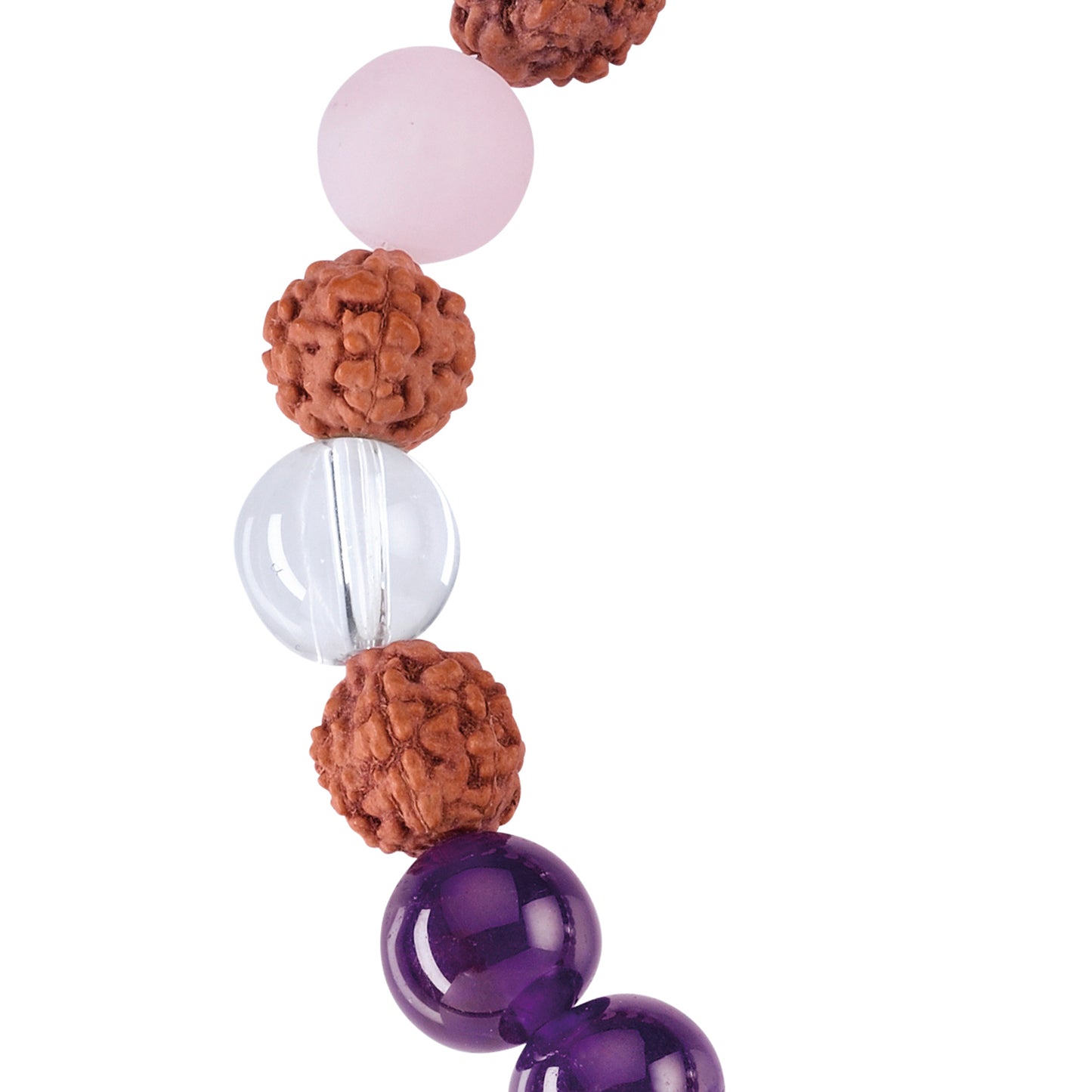 Terra Gem™ Mala Armband Amethyst · Bergkristall · Rosenquarz (Vitalität)