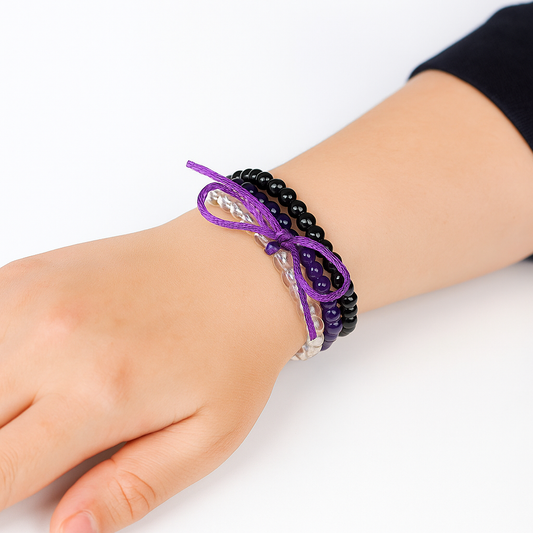Terra Gem™ Armband-Set Guardian – Amethyst · Bergkristall · Schörl