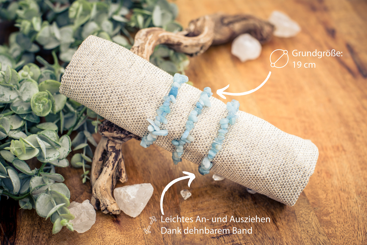 Terra Gem™ Aquamarin Armband – Splitter 5–8 mm